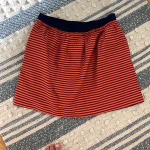 Orange and navy striped skirt
